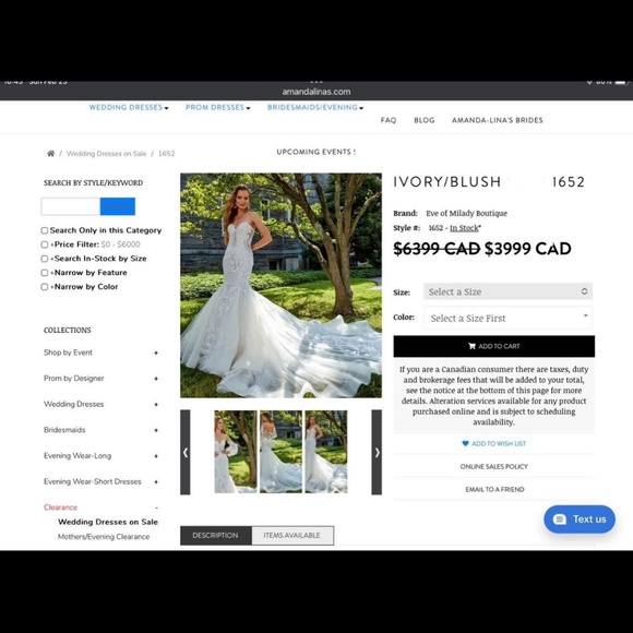 Eve of Milady Couture Wedding Gown - Picture 3 of 5